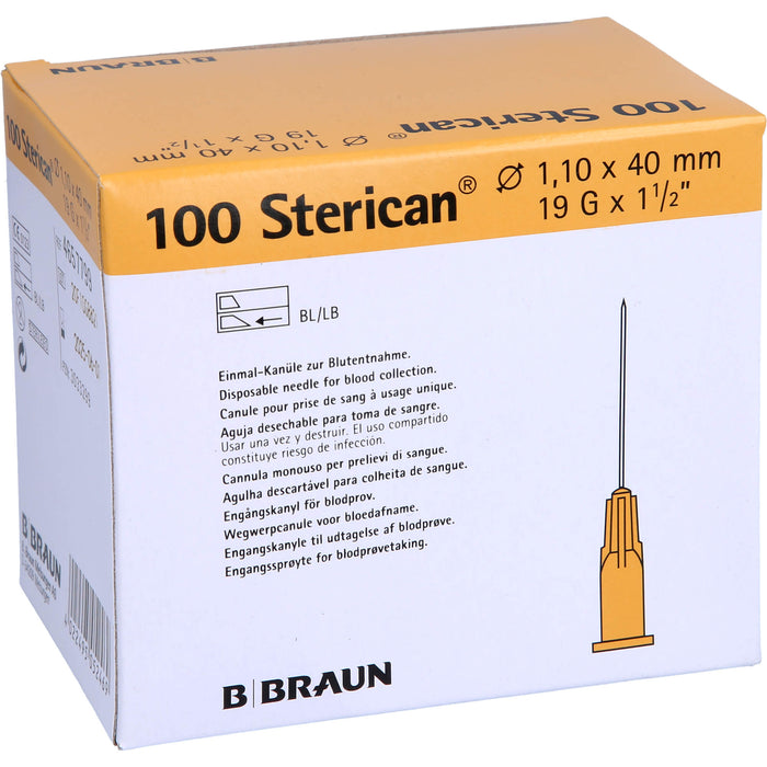 Sterican Kanülen 19GX1 1/2 1,1X40mm, 100 St KAN