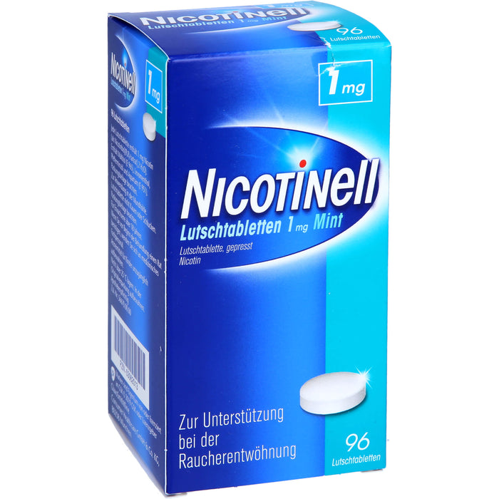 NICOTINell Lutschtabletten 1 mg Mint zur Raucherentwöhnung, 96 pcs. Tablets