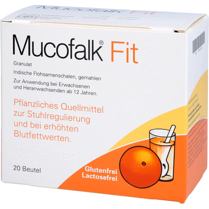 Mucofalk Fit Granulat zur Stuhlregulierung und bei erhöhten Blutfettwerten, 20 St. Beutel