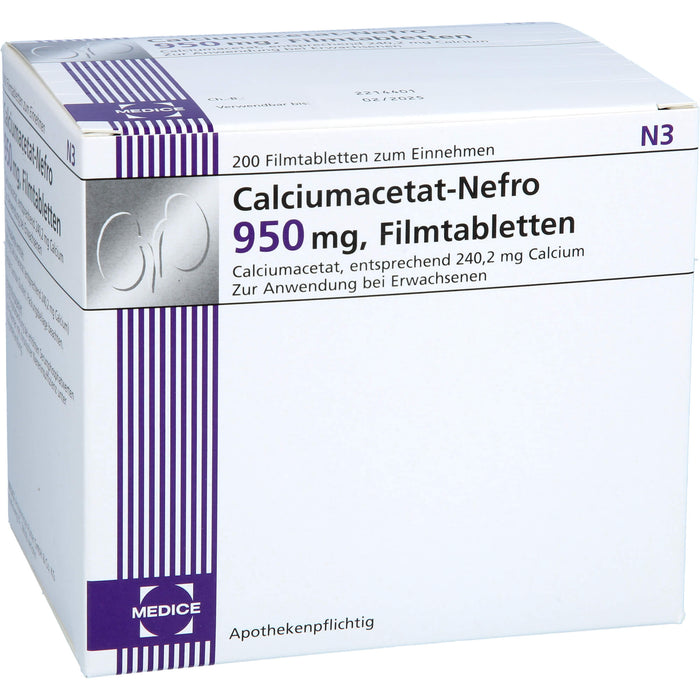 Calciumacetat-Nefro 950 mg, Filmtabletten, 200 St FTA