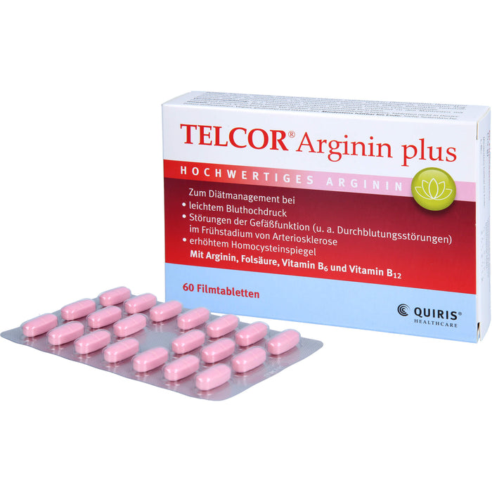 Telcor Arginin plus Filmtabletten, 60 pc Tablettes