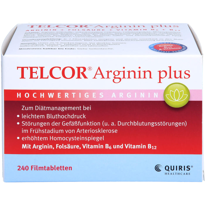 TELCOR Arginin plus Filmtabletten bei leichtem Bluthochdruck und Störungen der Gefäßfunktion, 240 pc Tablettes