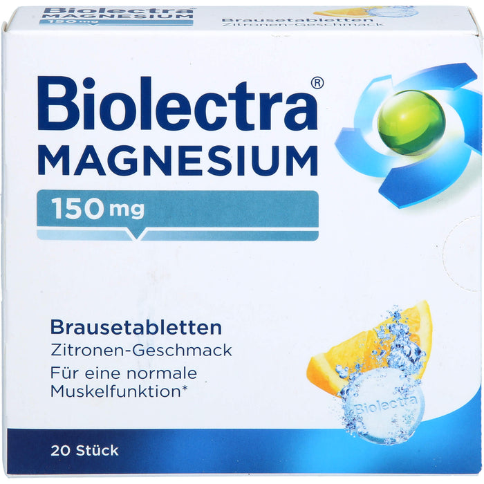 Biolectra Magnesium 150 mg Brausetabletten Zitronengeschmack, 20 pc Tablettes