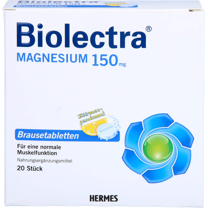 Biolectra Magnesium 150 mg Brausetabletten Zitronengeschmack, 20 pc Tablettes