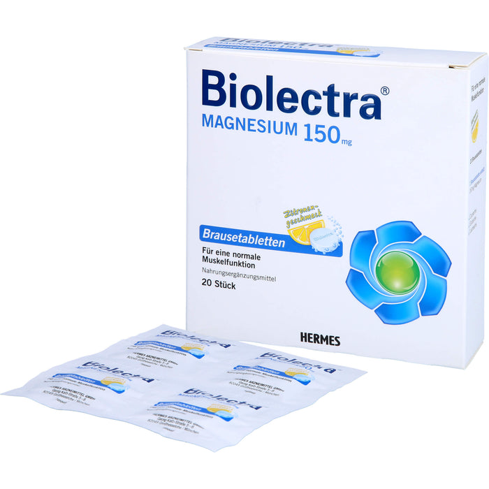 Biolectra Magnesium 150 mg Brausetabletten Zitronengeschmack, 20 pc Tablettes