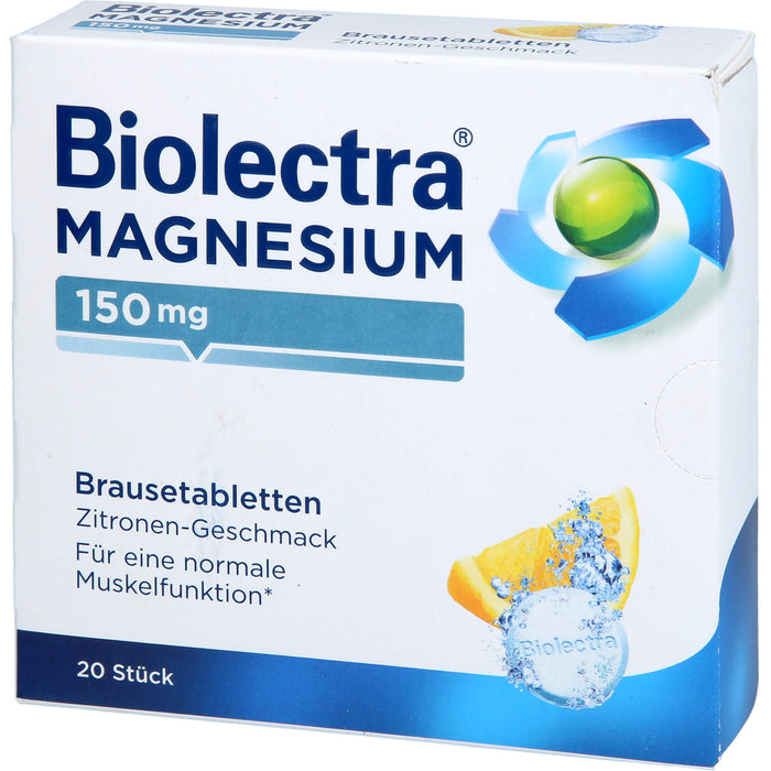 Biolectra Magnesium 150 mg Brausetabletten Zitronengeschmack, 20 pc Tablettes