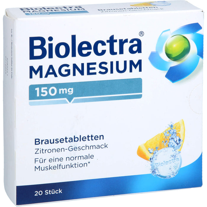 Biolectra Magnesium 150 mg Brausetabletten Zitronengeschmack, 20 pc Tablettes