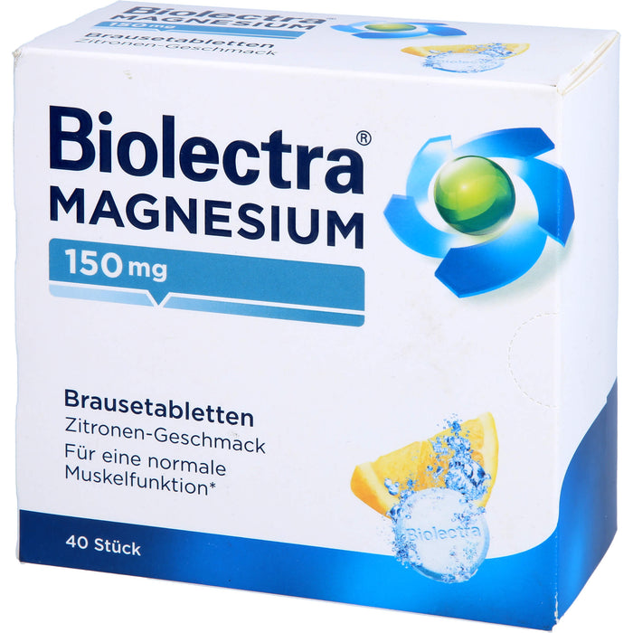 Biolectra Magnesium 150 mg Brausetabletten Zitronengeschmack, 40 pc Tablettes