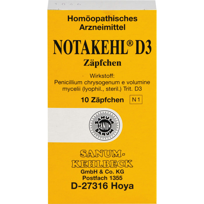 NOTAKEHL D3 Zäpfchen, 10 pcs. Suppositories