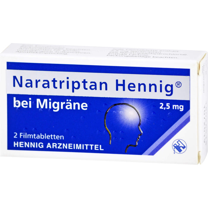 Naratriptan Hennig 2,5 mg Filmtabletten, 2 pc Tablettes