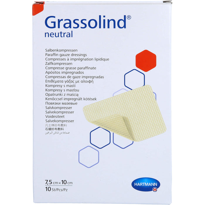 GRASSOLIND Salbenkompressen steril 7,5X10CM, 10 St KOM