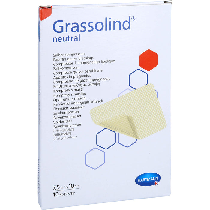 GRASSOLIND Salbenkompressen steril 7,5X10CM, 10 St KOM