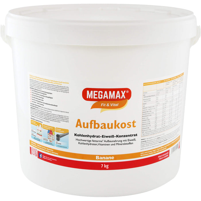 MEGAMAX Fit & Vital Aufbaukost Kohlenhydrat-Eiweiß-Konzentrat Bananen-Geschmack, 70000 g Powder