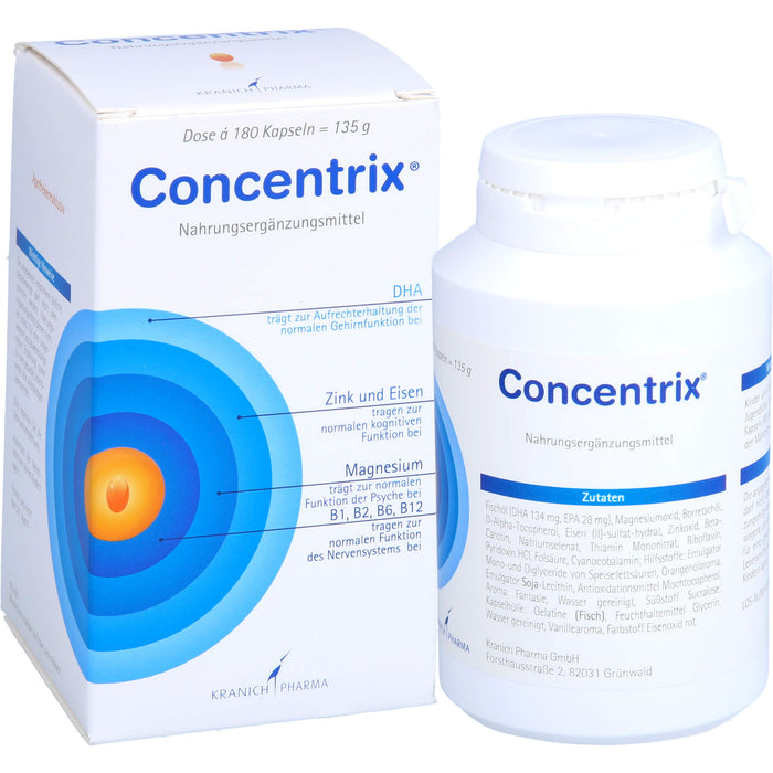 Concentrix Kapseln für Konzentration und Aufmerksamkeit, 180 pcs. Capsules