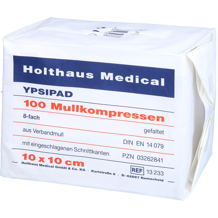 Mullkompressen 8-fach unsteril YPSIPAD 10x10cm, 100 St KOM