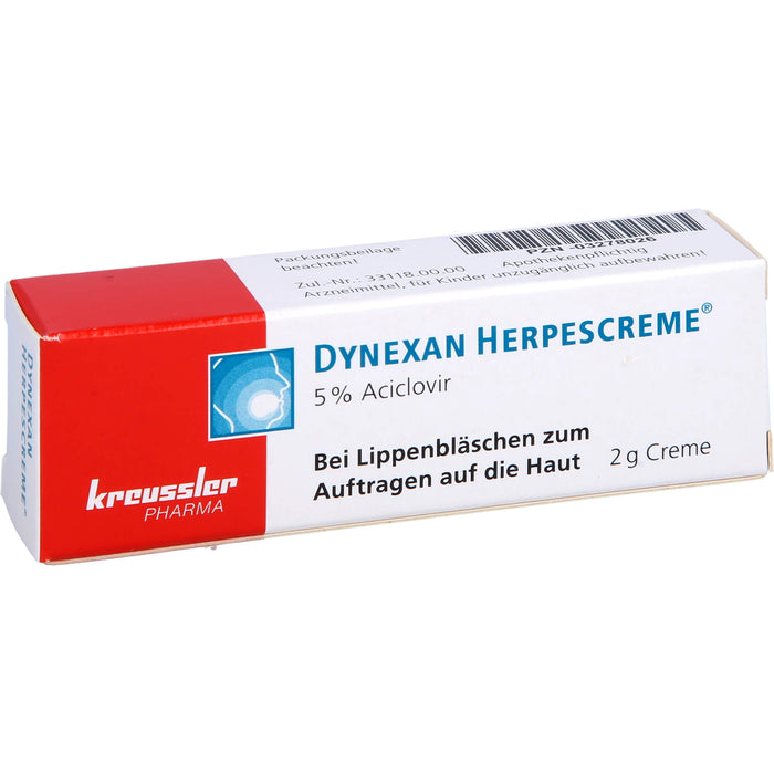 DYNEXAN Herpescreme mit 5 % Aciclovir bei Lippenbläschen, 2 g Crème