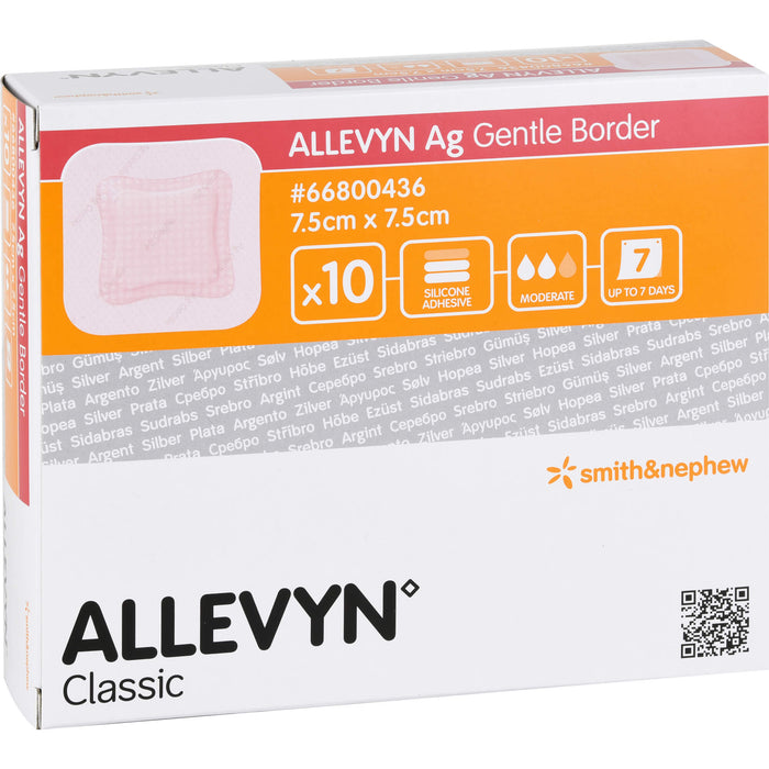 ALLEVYN Ag Gentle Border 7,5x7,5cm S & N, 10 St VER