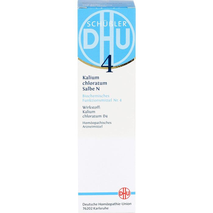 DHU Schüßler-Salz Nr. 4 Kalium chloratum D4 – Das Mineralsalz der Schleimhäute – das Original, 50 g Ointment