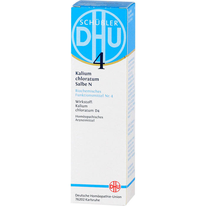 DHU Schüßler-Salz Nr. 4 Kalium chloratum D4 – Das Mineralsalz der Schleimhäute – das Original, 50 g Ointment