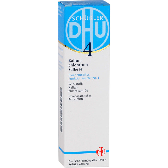 DHU Schüßler-Salz Nr. 4 Kalium chloratum D4 – Das Mineralsalz der Schleimhäute – das Original, 50 g Salbe