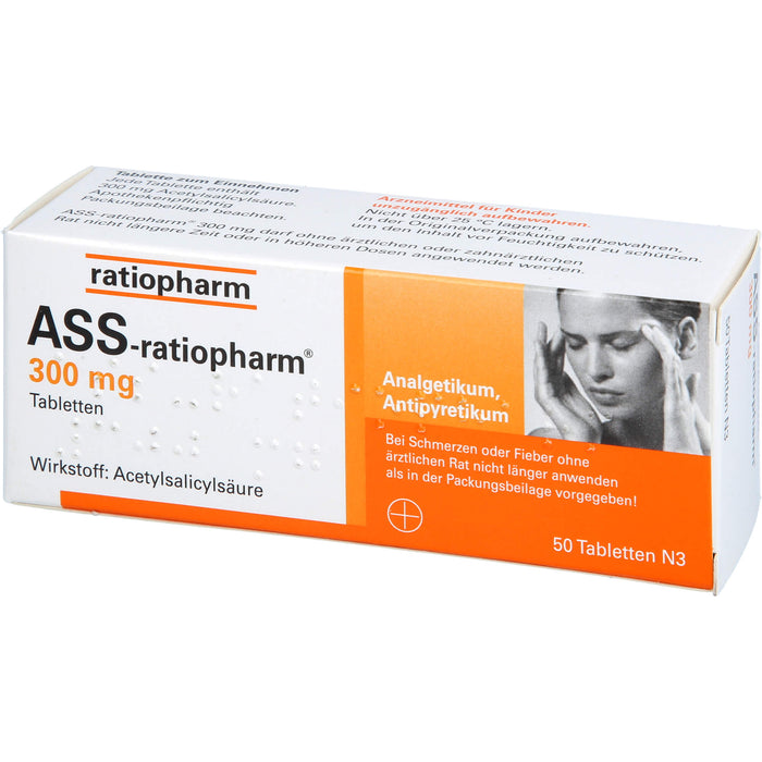 ASS-ratiopharm 300 mg Tabletten, 50 pcs. Tablets