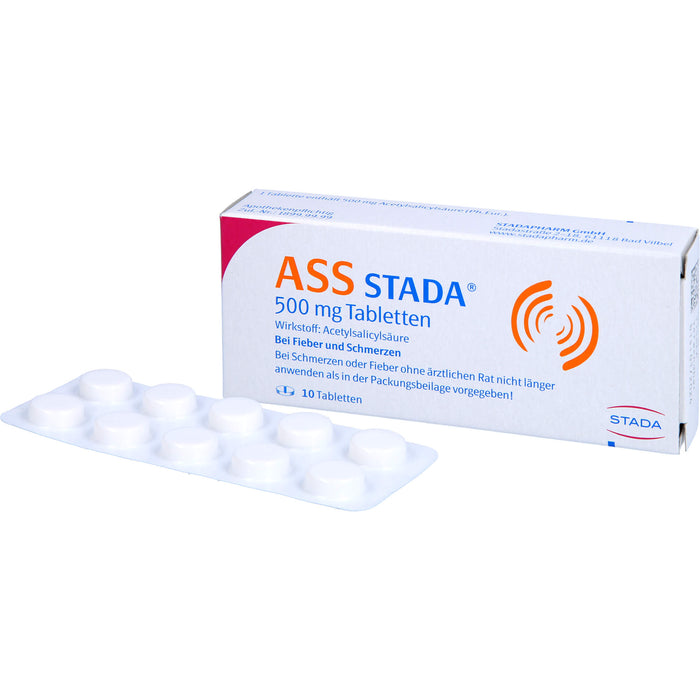 ASS STADA 500 mg Tabletten bei Fieber und Schmerzen, 10 pc Tablettes