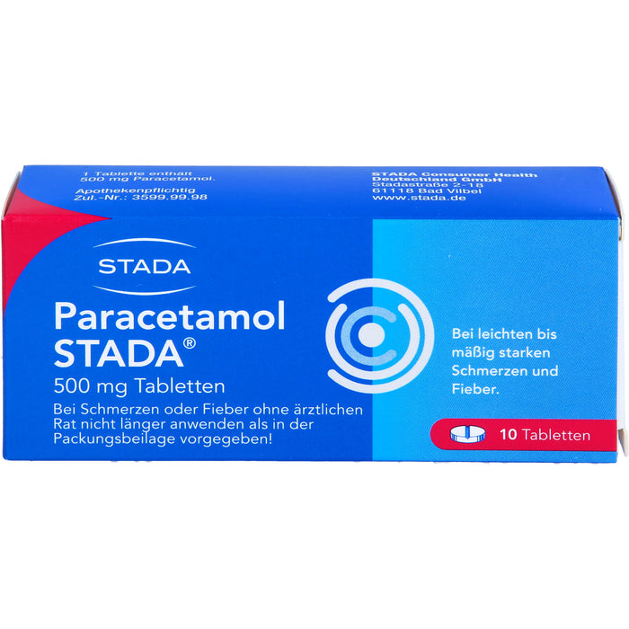 Paracetamol STADA Tabletten bei Schmerzen und Fieber, 10 pc Tablettes