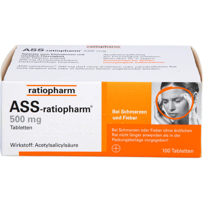 ASS-ratiopharm 500 mg Tabletten, 100 pcs. Tablets