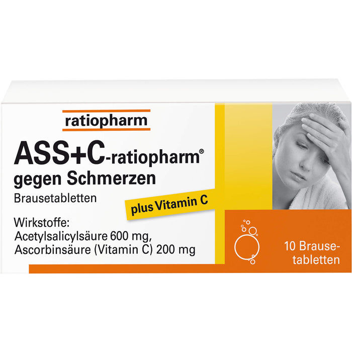 ASS + C-ratiopharm gegen Schmerzen Brausetabletten, 10 pc Tablettes