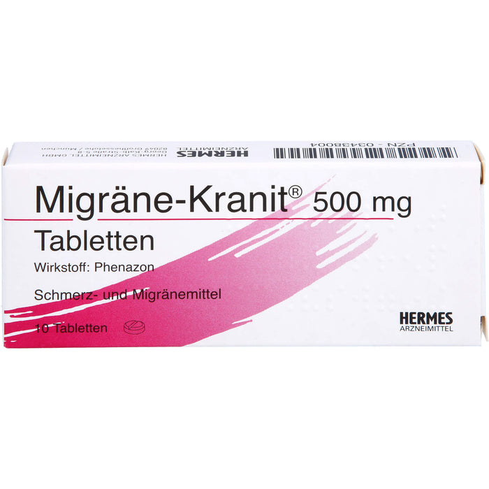 Migräne-Kranit 500 mg Tabletten Schmerz- und Migränemittel, 10 pcs. Tablets