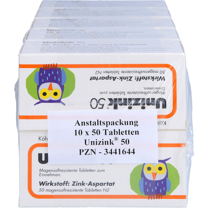 Unizink 50 Tabletten, 10X50 St TMR