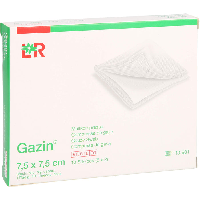 Gazin Kompressen steril 7,5 x 7,5 cm, 10 pcs. Compresses