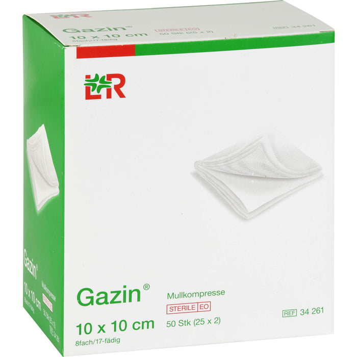 Gazin steril 10 x 10 cm 8 fach Mullkompressen, 50 pcs. Compresses