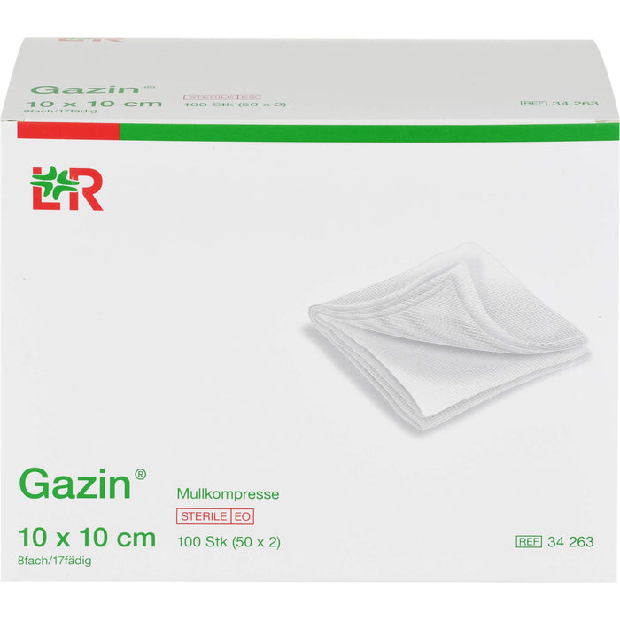 Gazin Kompressen steril 10x10cm, 100 pc Compresses