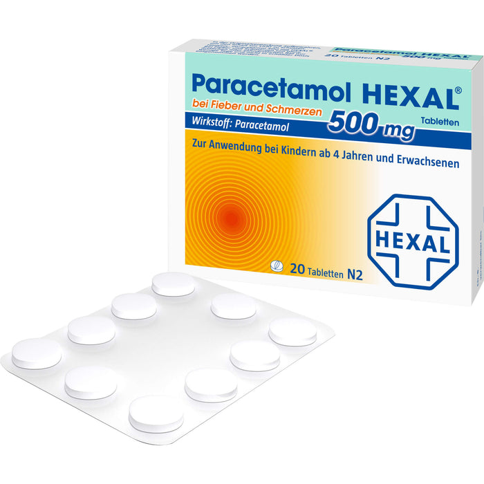 Paracetamol HEXAL 500 mg Tabletten, 20 pc Tablettes