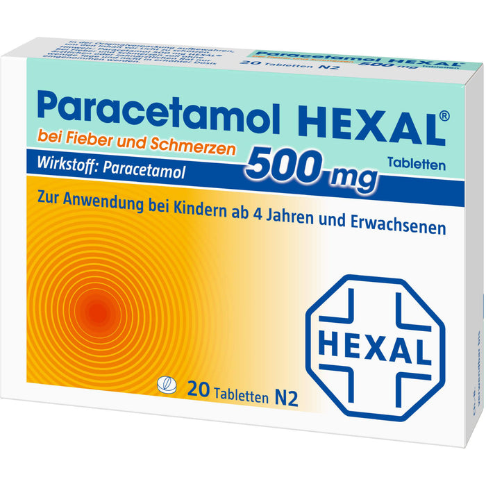 Paracetamol HEXAL 500 mg Tabletten, 20 pc Tablettes