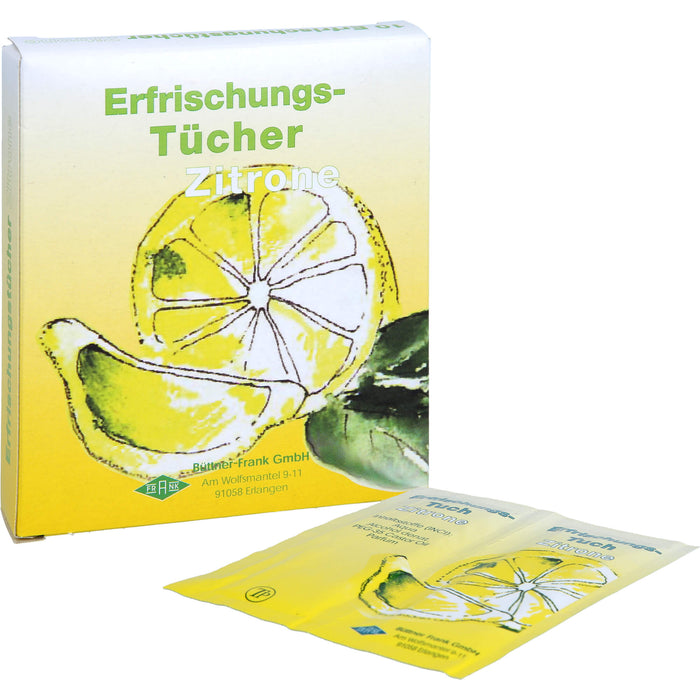 FRANK Erfrischungstücher Citro zur schnellen Erfrischung der Hände, 10 pcs. Pack