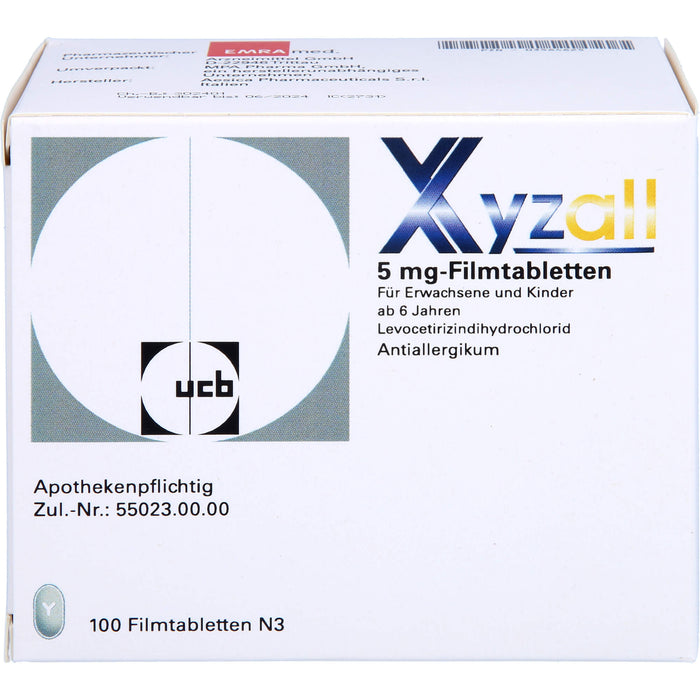 Xyzall 5 mg Emra Filmtabletten bei Allergien, 100 pcs. Tablets