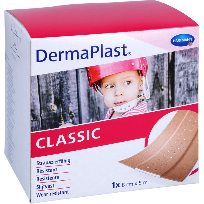 DermaPlast classic 8 cm x 5 m strapazierfähiges Wundpflaster, 1 St. Pflaster