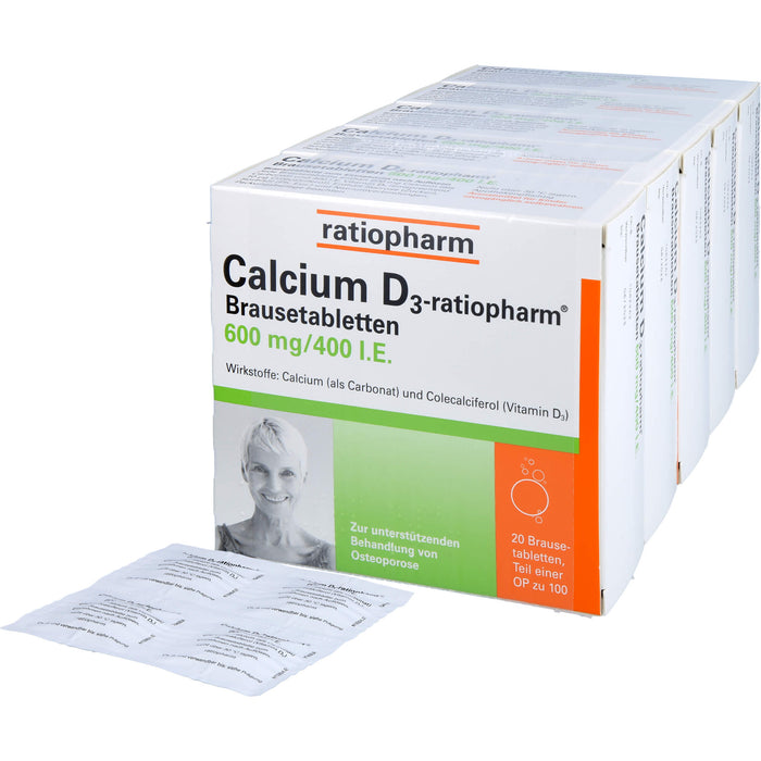 Calcium D3-ratiopharm Brausetabletten bei Osteoporose, 100 St. Tabletten