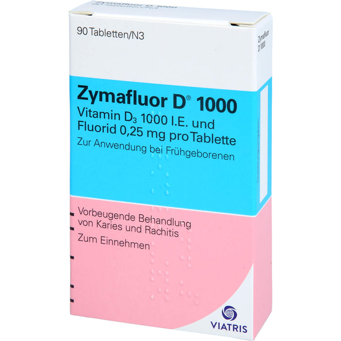 Zymafluor D 1000 Tabletten vorbeugende Behandlung von Karies und Rachitis, 90 pc Tablettes