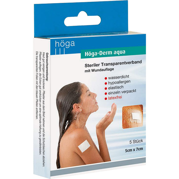 Höga-Derm aqua Steriler Transparentverband mit Wundauflage 5 cm x 7 cm, 5 pc Pansement