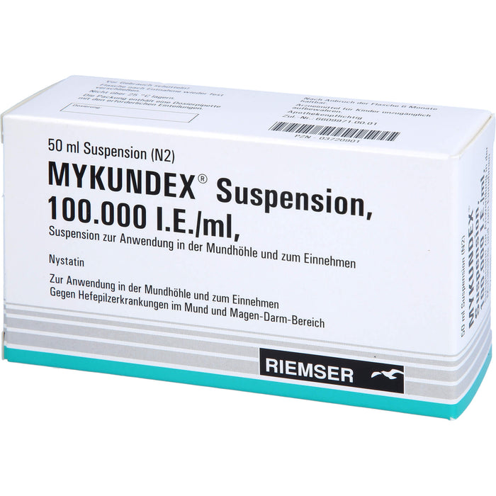 MYKUNDEX Suspension gegen Hefepilzerkrankungen im Mund und Magen-Darm-Bereich, 50 ml Solution