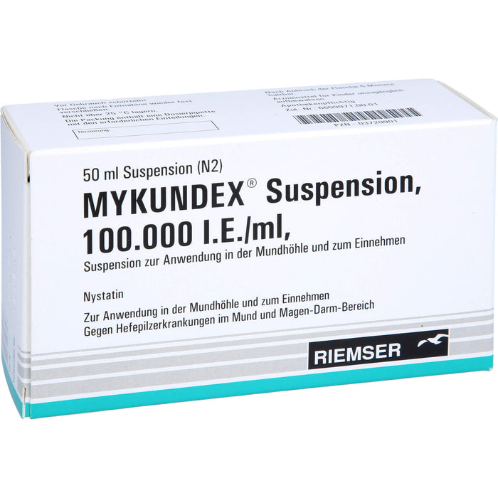 MYKUNDEX Suspension gegen Hefepilzerkrankungen im Mund und Magen-Darm-Bereich, 50 ml Solution