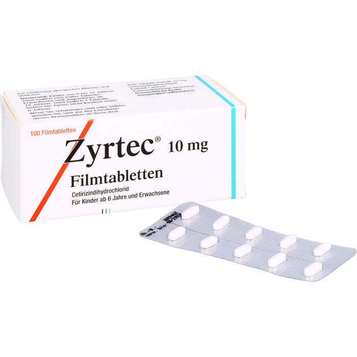 Zyrtec 10 mg Filmtabletten bei Allergien, 100 pc Tablettes