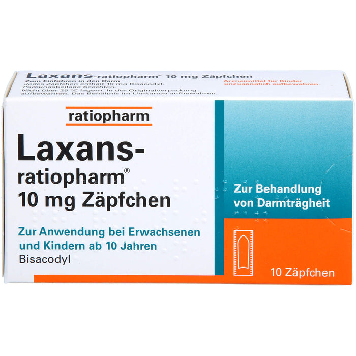 Laxans-ratiopharm Zäpfchen bei Darmträgheit, 10 St. Zäpfchen