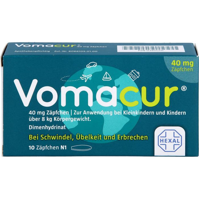 Vomacur 40 mg Zäpfchen, 10 pc Suppositoires