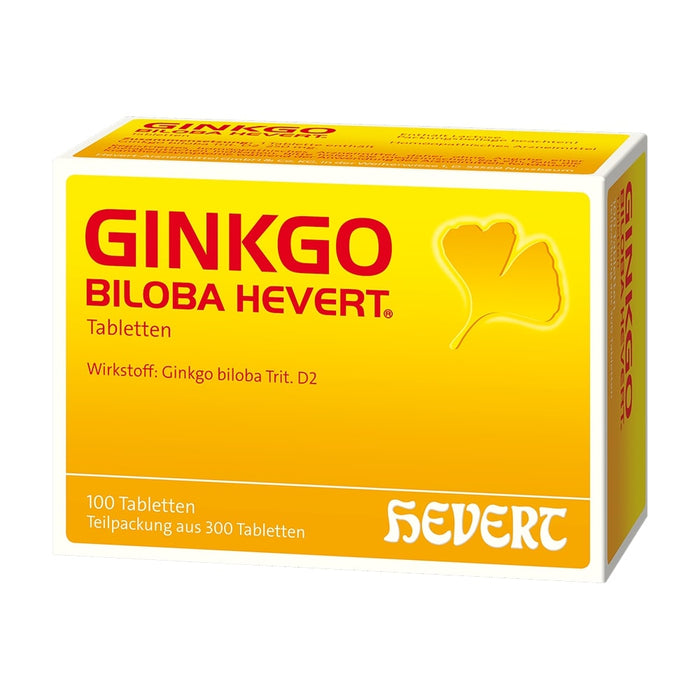 Ginkgo biloba Hevert mit einem Auszug aus erntefrischen Ginkgoblättern, 300 St. Tabletten