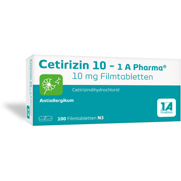 Cetirizin 10 - 1 A Pharma, 10 mg Filmtabletten, 100 pc Tablettes