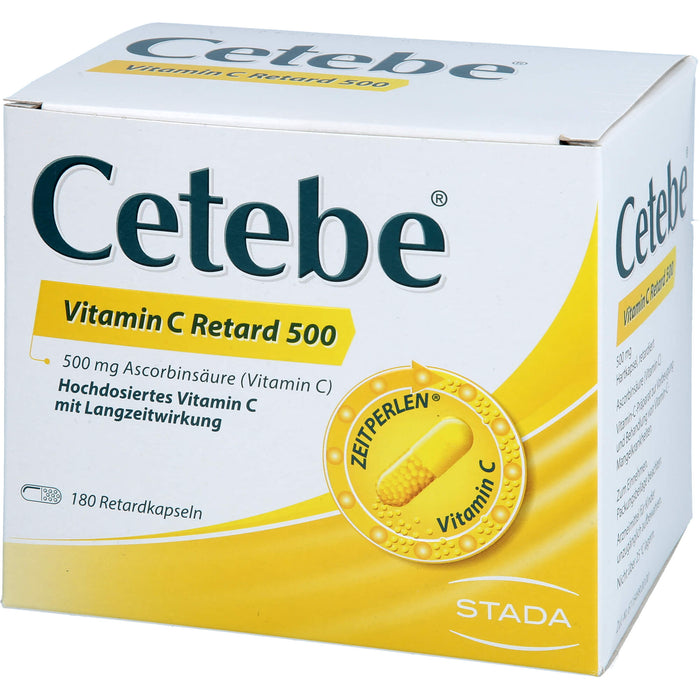 Cetebe Vitamin C Retard 500 Hartkapseln, 180 St. Kapseln